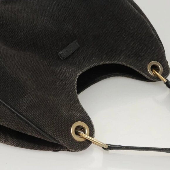 GUCCI Shoulder Bag Canvas Outlet Black Gold 257268 Auth bs25254 - Picture 7 of 16